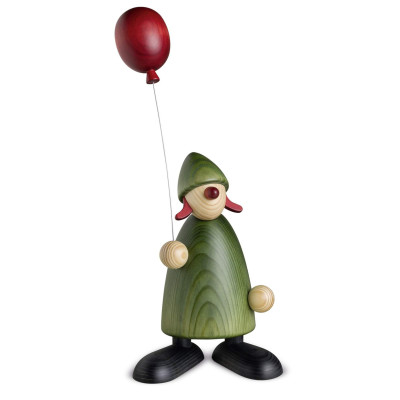Gratulantin Lina mit Luftballon, grün, 17 cm