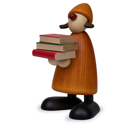 Gratulantin Lilly mit Büchern, gelb, 17 cm