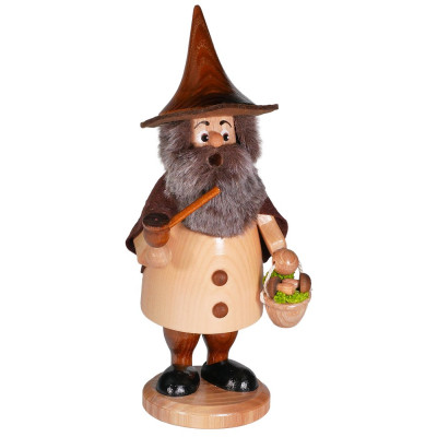 Räuchermann Räucherwichtel Pilzsammler natur - 21 cm