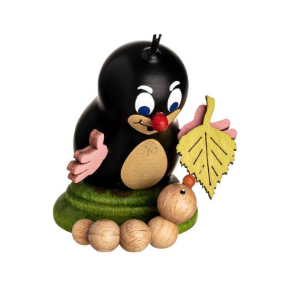 Maulwurf Lene mit Raupe