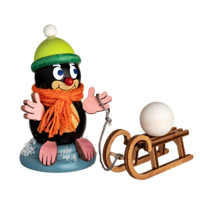 Maulwurf Lisa mit Schlitten