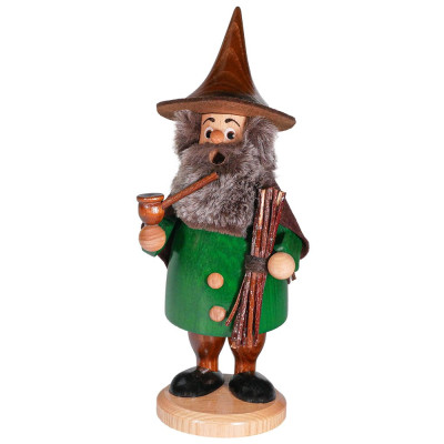 Räuchermann Räucherwichtel Reisigsammler grün - 21 cm