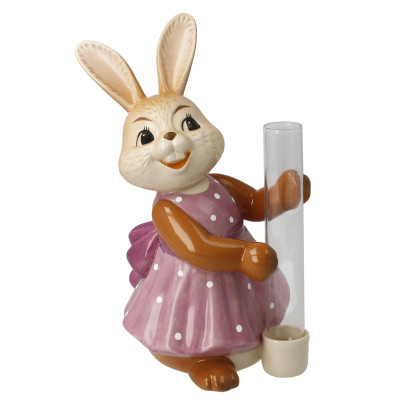 Osterhasenmädchen mit Vase Lass Blumen sprechen!