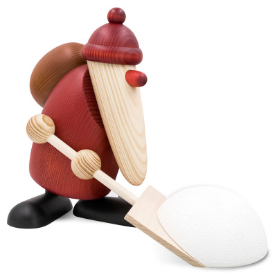 Weihnachtsmann mit Schneeschieber, groß