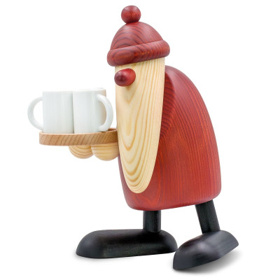 Weihnachtsmann mit Glühweintassen - 20 cm