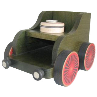 Eisenbahnwagen als Zubehör für Eisenbahn, dunkelgrün