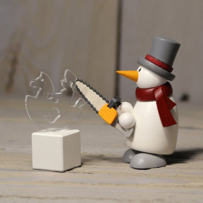 Schneemann Fritz mit Eisskulptur - Exklusiv-Edition