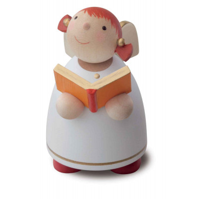 Schutzengel mit Buch, weiß, 8 cm