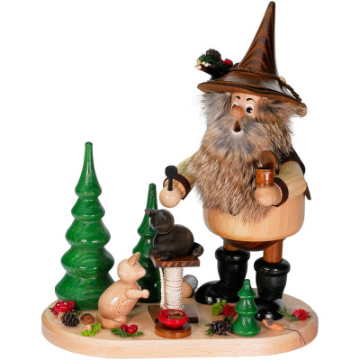 Räuchermann Wichtel Katzenfreund - 26 cm