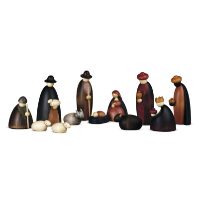 Große Weihnachtskrippe Krippenfiguren als Set, 12-teilig