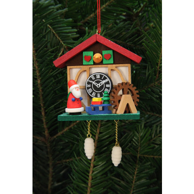 Baumbehang Uhrenhäuschen Nikolaus am Wasserrad