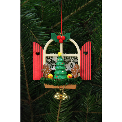 Baumbehang Adventsfenster mit Lebkuchen