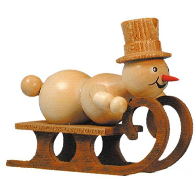 Schneemann als Rennschlittenfahrer ohne Sockel - Auslaufartikel