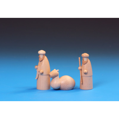 Schalling Krippenfiguren Karawane 3-teilig, klein, natur