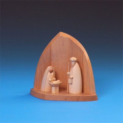 Felsenkrippe natur mit Heiliger Familie