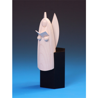 Halleluja-Engel weiß lasiert auf Sockel