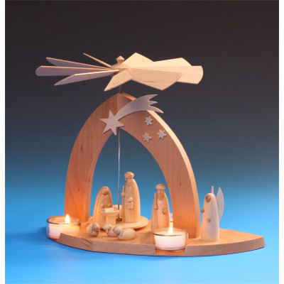 Pyramide Christi Geburt mit Hirte natur