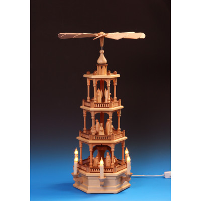 Pyramide 3-stöckig Christi Geburt, elektrisch