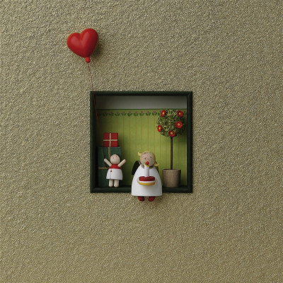 Wandbild Herzlichen Glückwunsch mit Herz