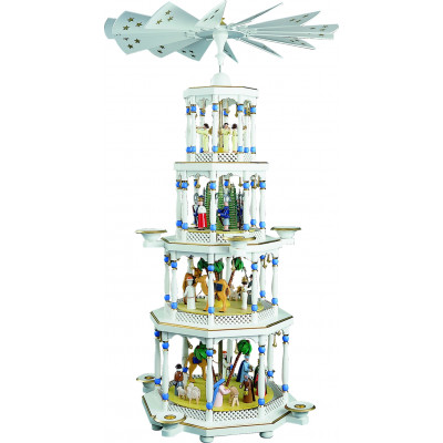 Pyramide Christi Geburt 4-stöckig weiß