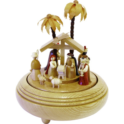 Spieldose Christi Geburt natur
