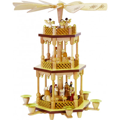 Pyramide Christi Geburt 2-stöckig natur