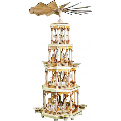 Pyramide Christi Geburt 4-stöckig natur