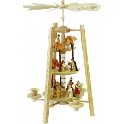 Pyramide Christi Geburt 3-stöckig natur