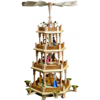 Pyramide Christi Geburt, 3-stöckig, bunt