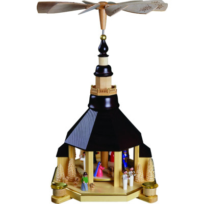 Pyramide Kirche dunkel, Christi Geburt, bunt