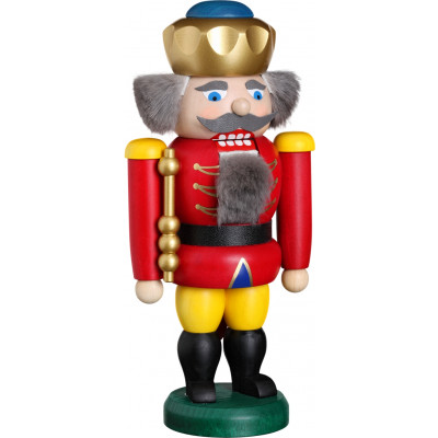 Nussknacker König rot mit blaugoldener Krone