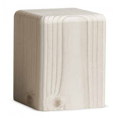 Holzklotz, weiss, groß, Höhe 8 cm