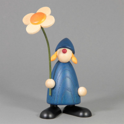 Gratulantin Susi mit Blume, blau