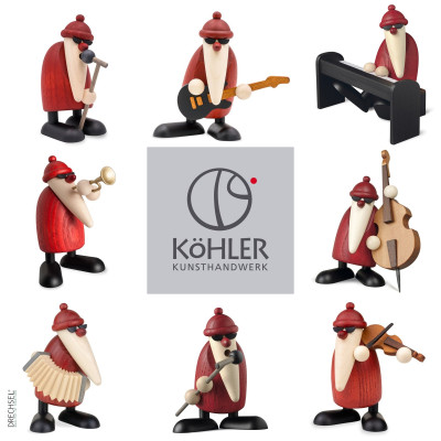 Weihnachtsmann-Musiker Jazz-Band Komplett-Set 8-teilig 2026
