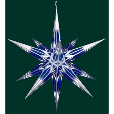 Weihnachtsstern für außen, blau/weiß/silber