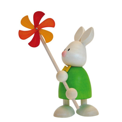 Osterhase Kaninchen Max mit Windmühle