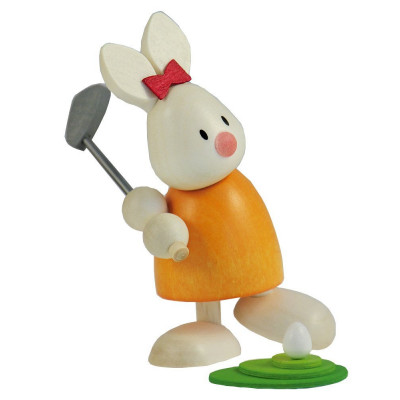 Osterhase Kaninchen Emma beim Golf - Abschlag