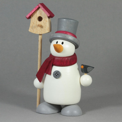 Schneemann Fritz mit Vogelhaus
