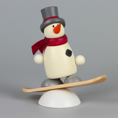 Schneemann Fritz mit Snowboard