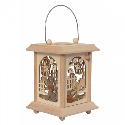 Erzgebirgische Tischlaterne Katzen