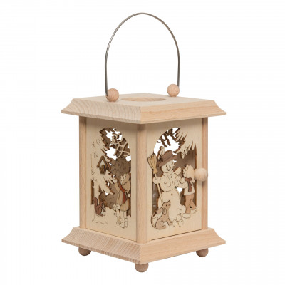 Erzgebirgische Tischlaterne Winterkinder