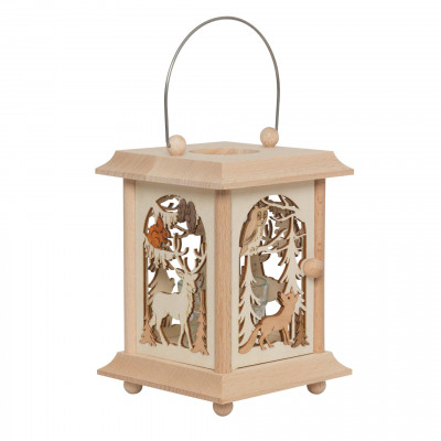 Erzgebirgische Tischlaterne Waldtiere