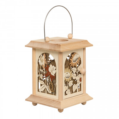 Erzgebirgische Tischlaterne Sommerblumen