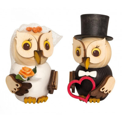 Mini Eulen Brautpaar Braut und Bräutigam