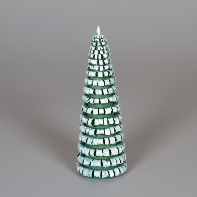 Erzgebirgischer Spanbaum Ringelbaum grün/weiß - 12 cm