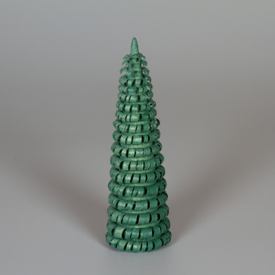 Erzgebirgischer Spanbaum Ringelbaum grün - 12 cm