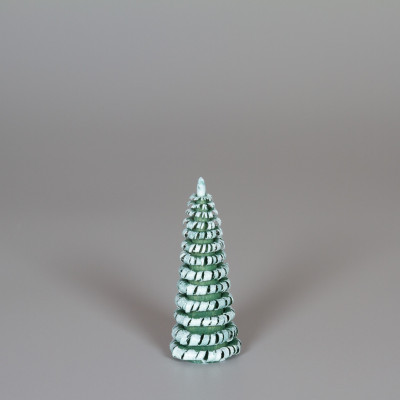Erzgebirgischer Spanbaum Ringelbaum grün/weiß - 7 cm