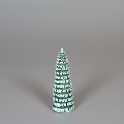 Erzgebirgischer Spanbaum Ringelbaum grün/weiß - 8 cm
