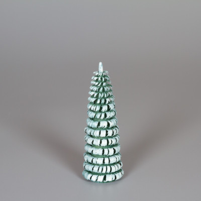 Erzgebirgischer Spanbaum Ringelbaum grün/weiß - 9 cm