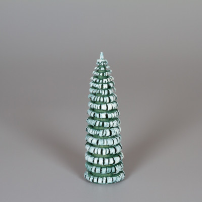 Erzgebirgischer Spanbaum Ringelbaum grün/weiß - 10 cm